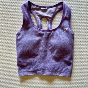 Gymshark Purple Patterned Crop Tank